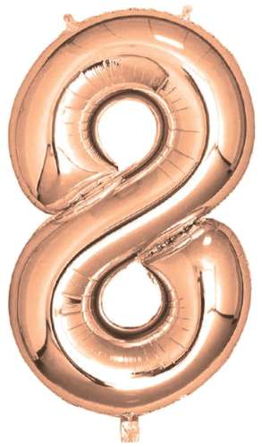 Rose Gold Foil Number Balloon - No 8 - Click Image to Close